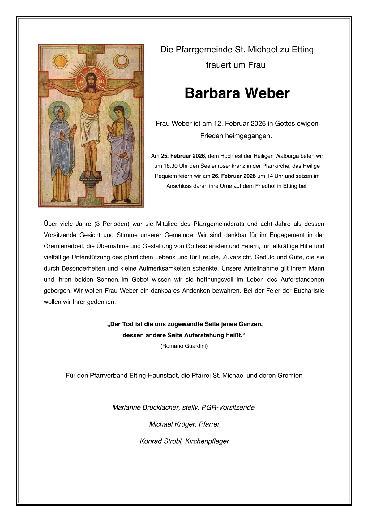 Traueranzeige Barbara Weber